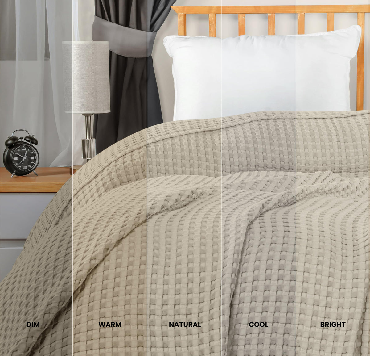 Utopia Bedding 100% cotton texture view highlights softness and durability.