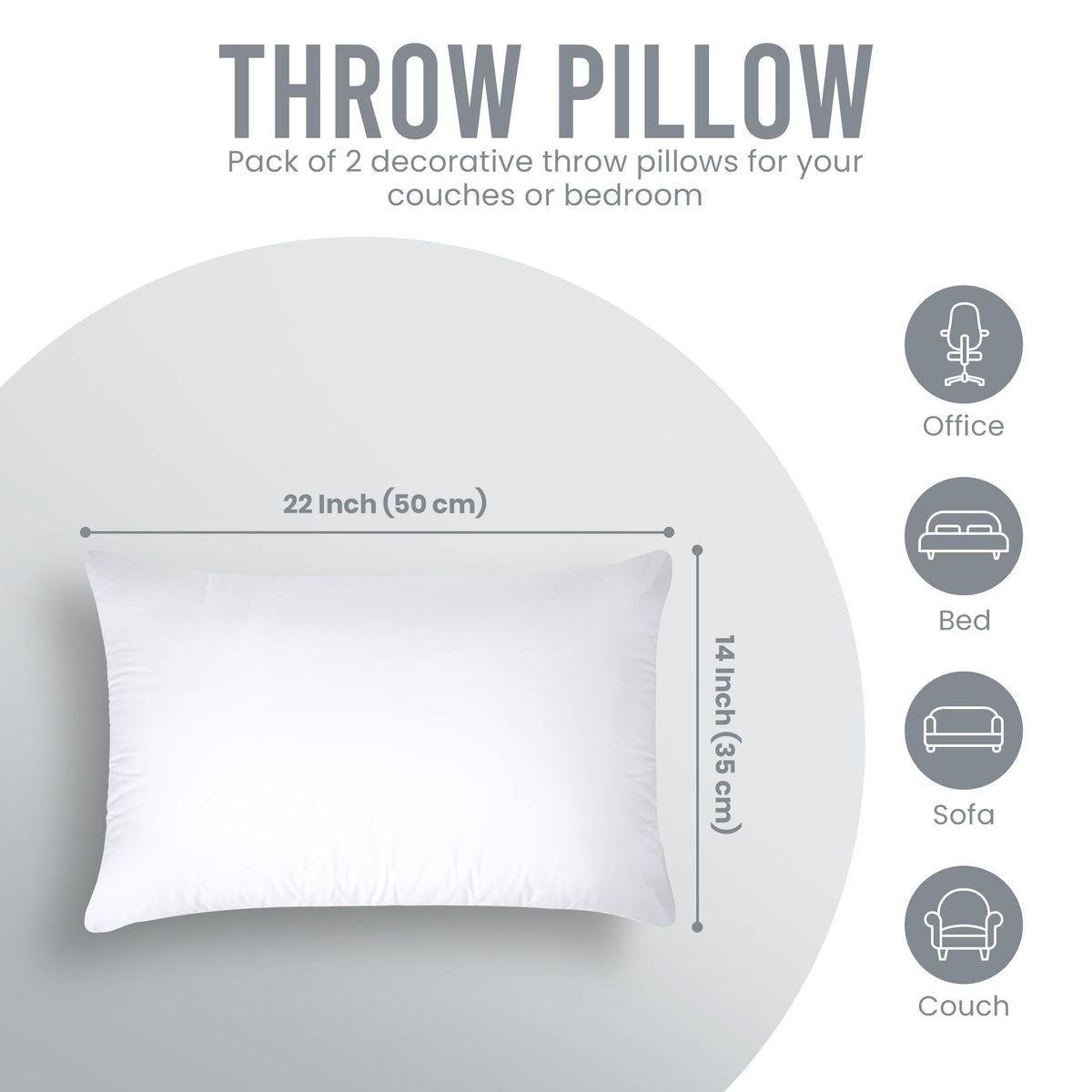 Utopia Bedding 14x22 pillow inserts decor-friendly white cushions for beds and sofas.