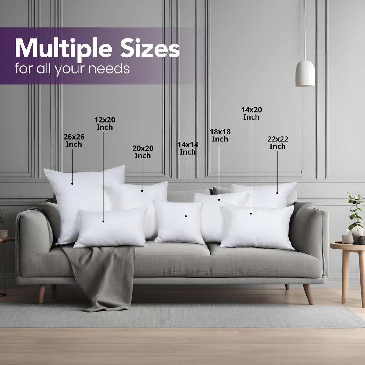 Utopia Bedding 20x20 pillow insert in packaging highlights easy shipping and handling.