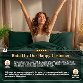 All-around elastic fitted sheet by Utopia Bedding for secure night-long fit