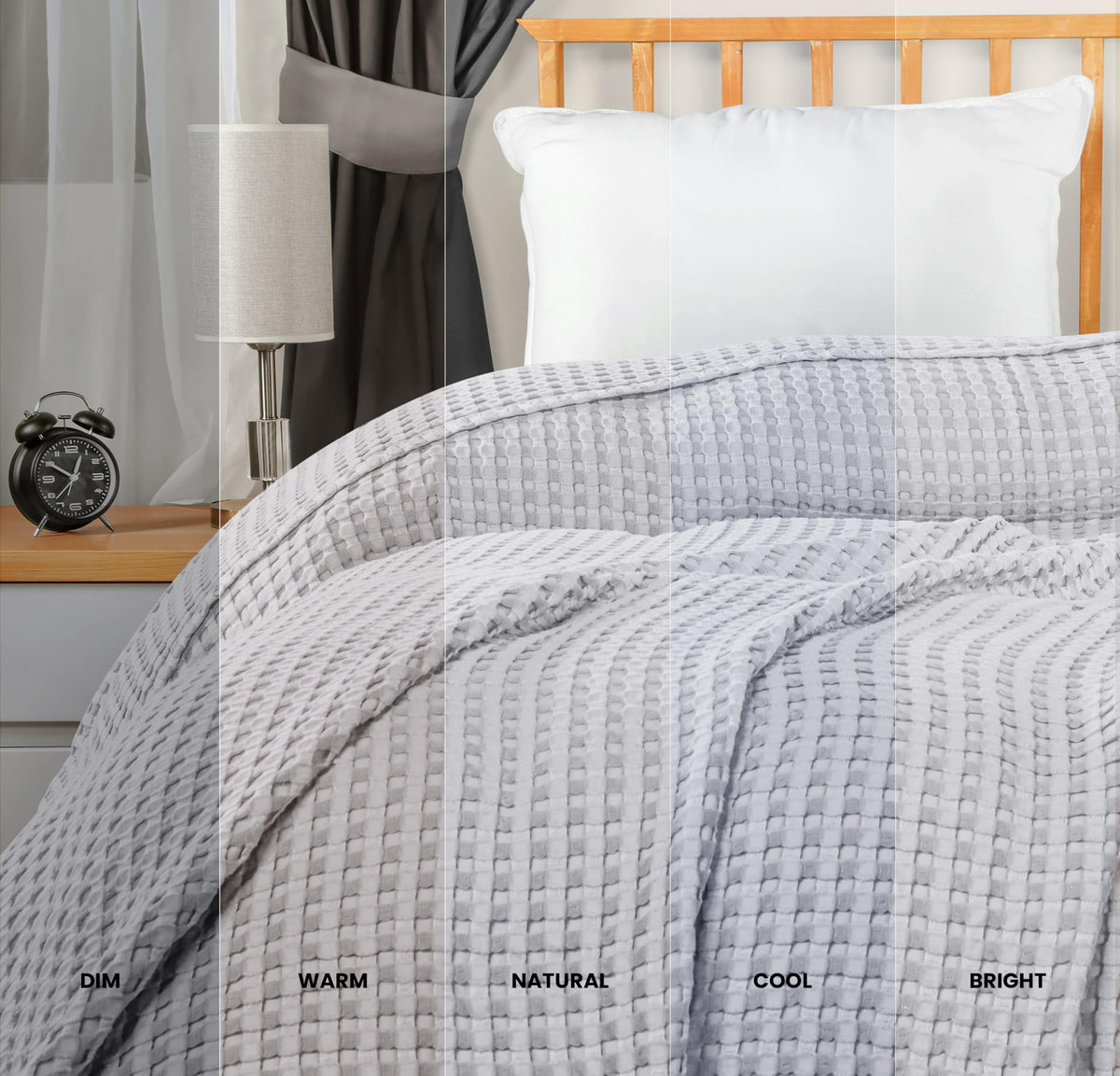All-season versatility of Utopia Bedding waffle blanket for bed, couch, or travel.