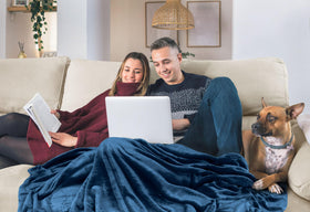 Utopia Bedding anti-static fleece blanket on bed for comfort