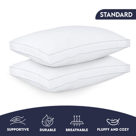 Utopia Bedding standard white pillows ideal for back, side or stomach sleepers.