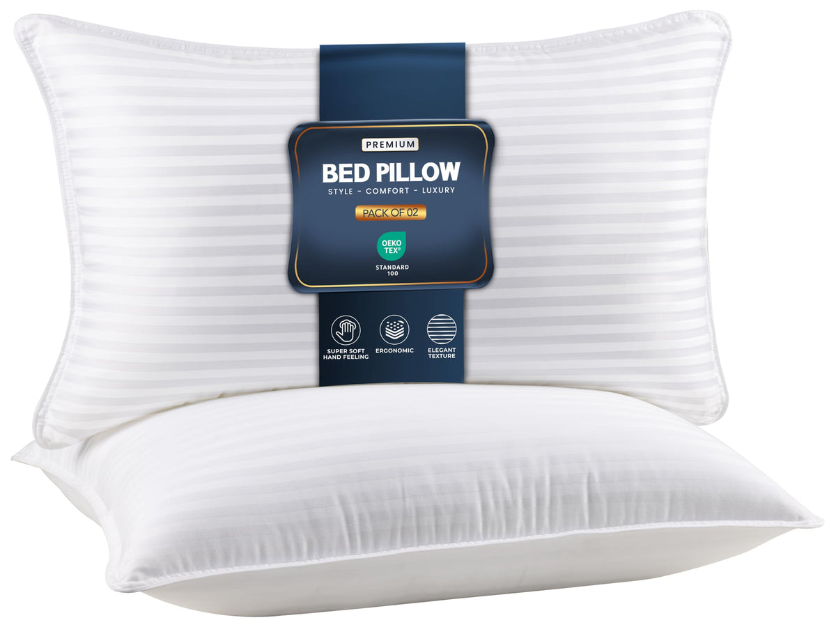 Utopia Bedding king pillows 2-pack on bed in a calm sleeping setup, plush yet supportive.
