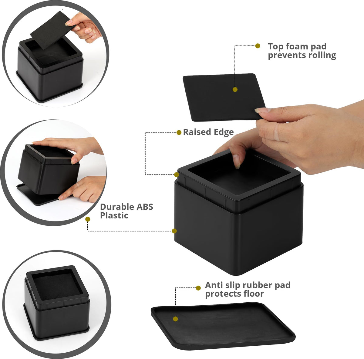 Utopia Bedding bed risers bottom anti-slip pad protects floors