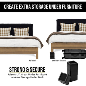 Utopia Bedding bed risers protect floors while stabilizing heavy furniture