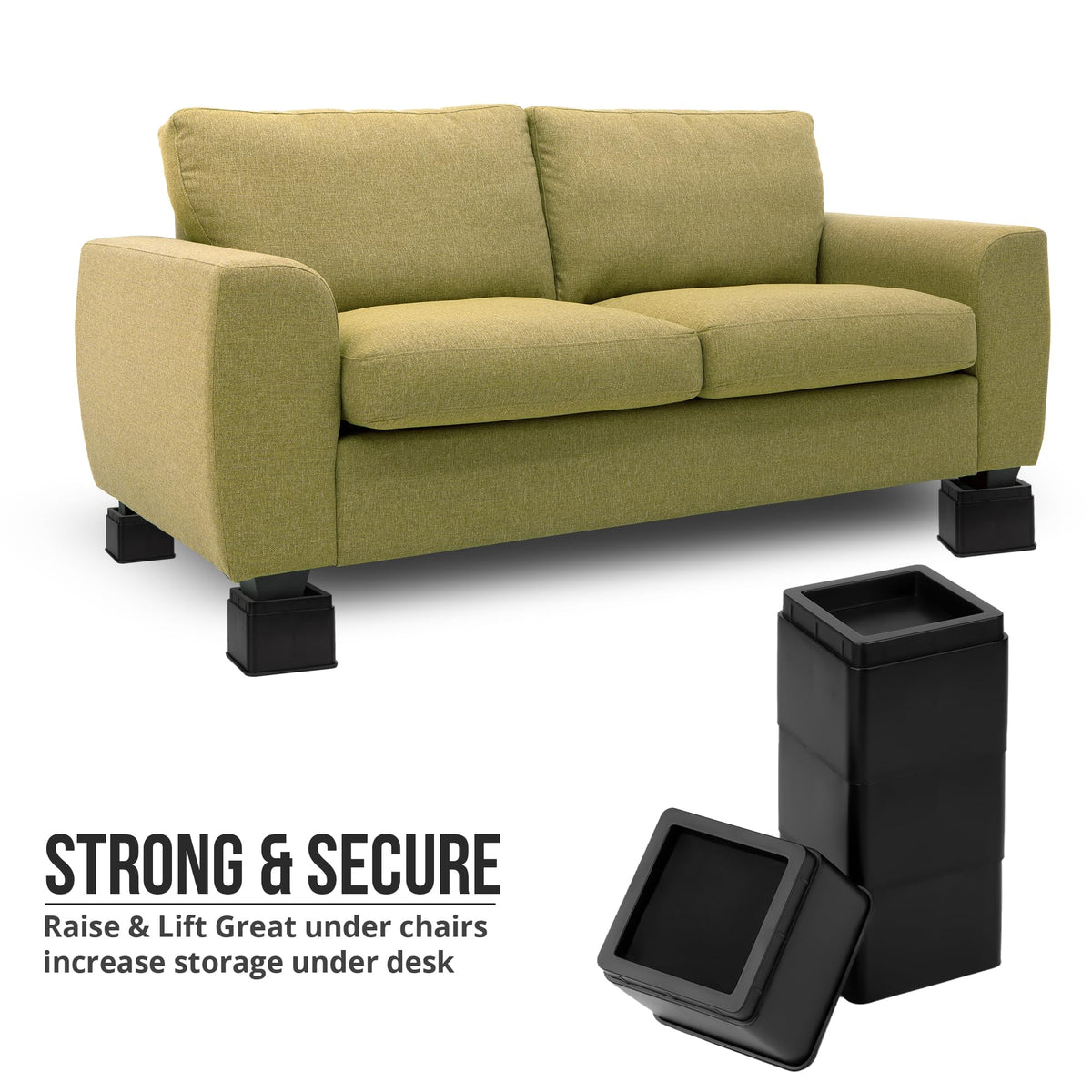 Utopia Bedding bed risers fit various furniture with secure lift