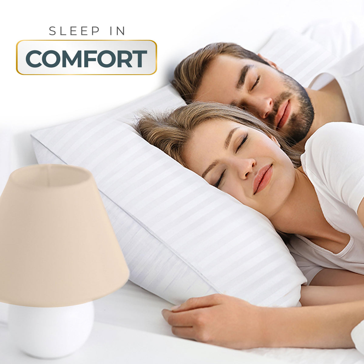 Utopia Bedding bedroom setup with pillows on a bed under soft lighting