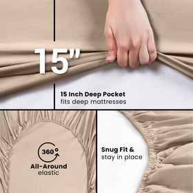 Utopia Bedding beige-tone sheet adds a subtle, versatile color to any bedroom.