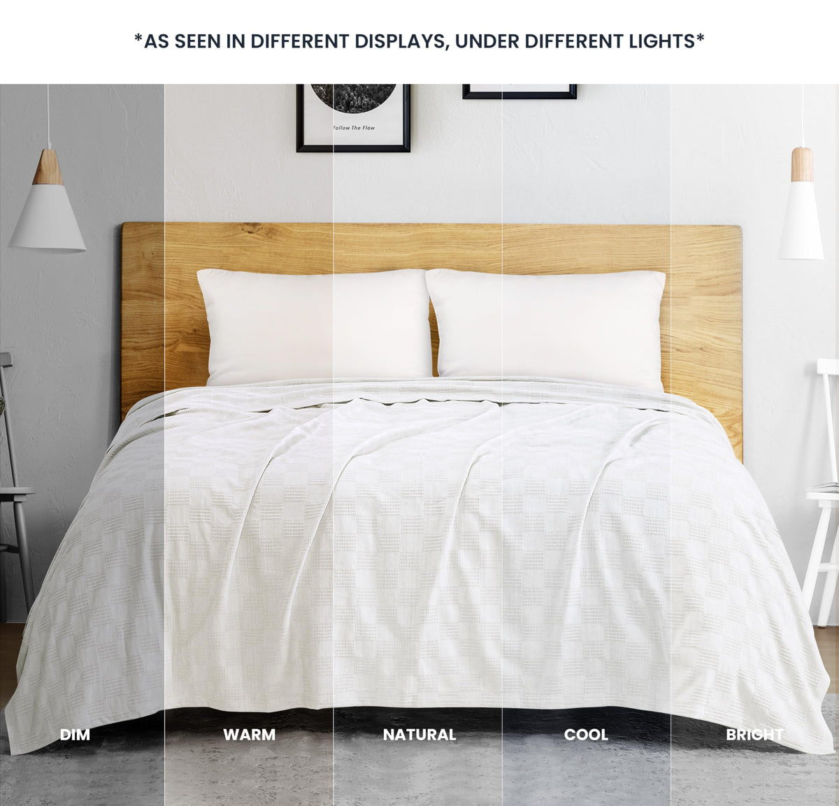 Utopia Bedding thermal blanket draped over couch enhances cozy living room decor.
