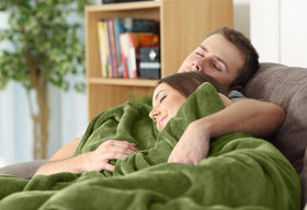 Utopia Bedding 90x90 blanket folded neatly for compact storage.