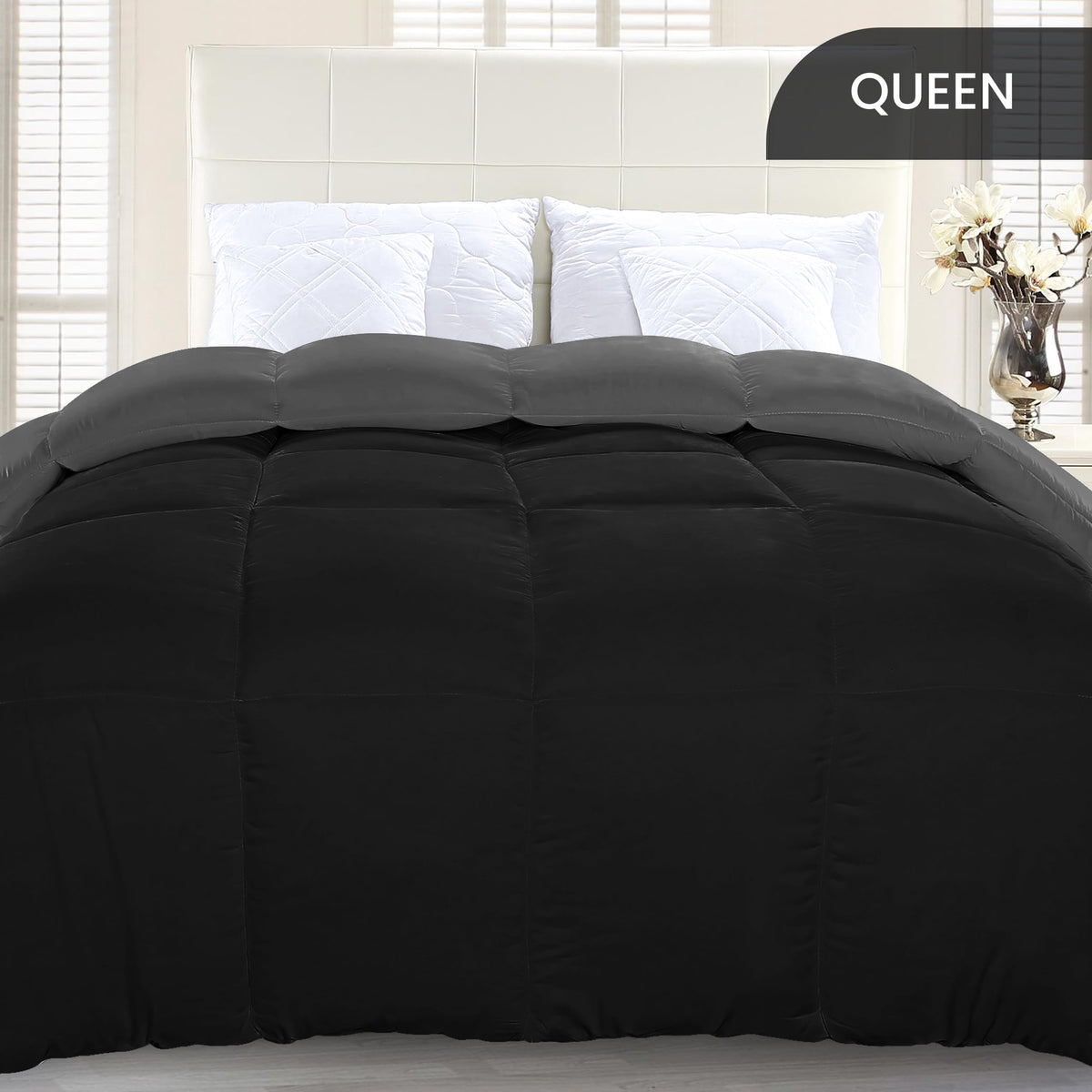 Utopia Bedding box stitch construction keeps fill evenly distributed for lasting loft