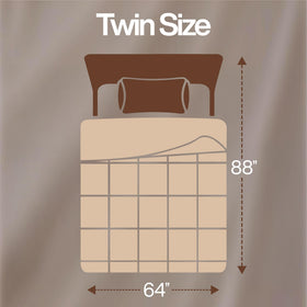 Box-stitch quilting detail on Utopia Bedding twin comforter for lasting loft.