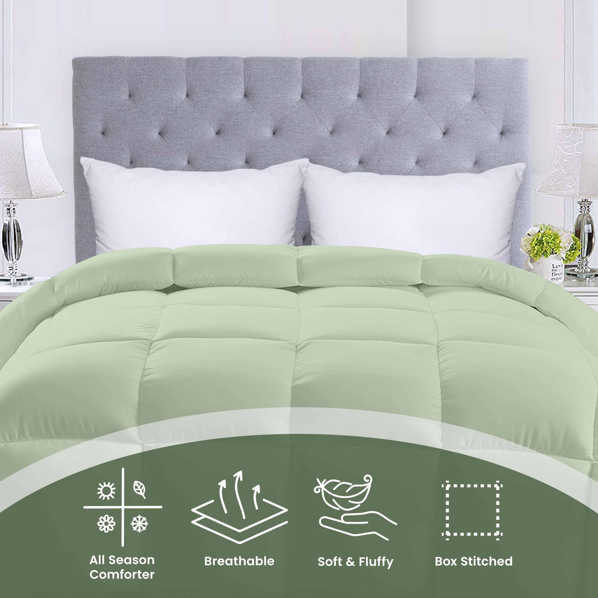 Utopia Bedding box stitching pattern prevents fill shifting for consistent comfort