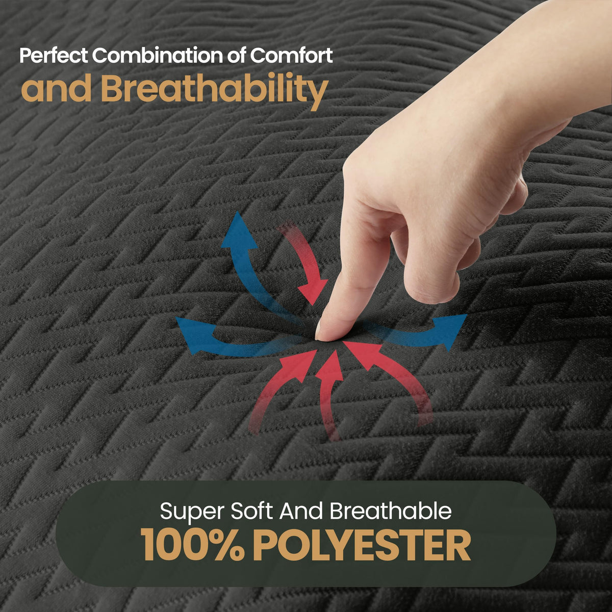 Utopia Bedding breathable 3D air-soft knit surface for cooler sleep.