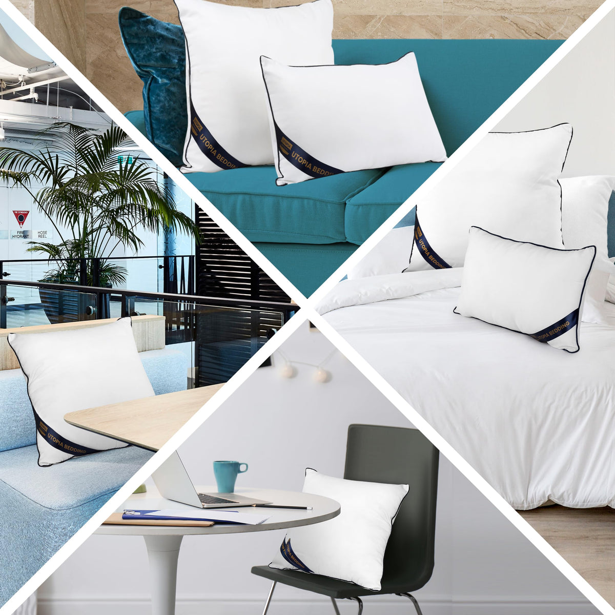 Utopia Bedding breathable pillow inserts ideal for everyday lounging and extended use.