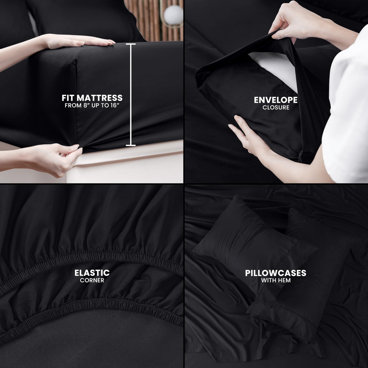 Utopia Bedding brushed microfiber close-up highlighting ultra-soft feel.