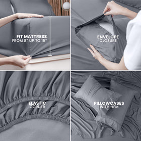 Utopia Bedding brushed microfiber fabric texture close-up emphasizing softness and durability.