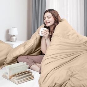 Soft brushed microfiber fabric provides breathable, cool-to-touch comfort for restful sleep