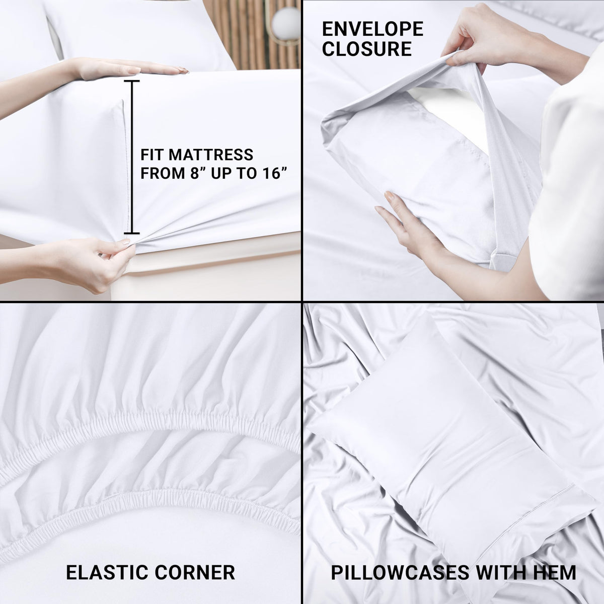 Utopia Bedding brushed microfiber smooth texture invites restful nights.