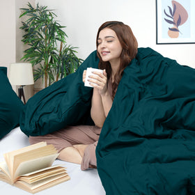 Utopia Bedding brushed microfiber Teal close-up shows soft breathable fabric.