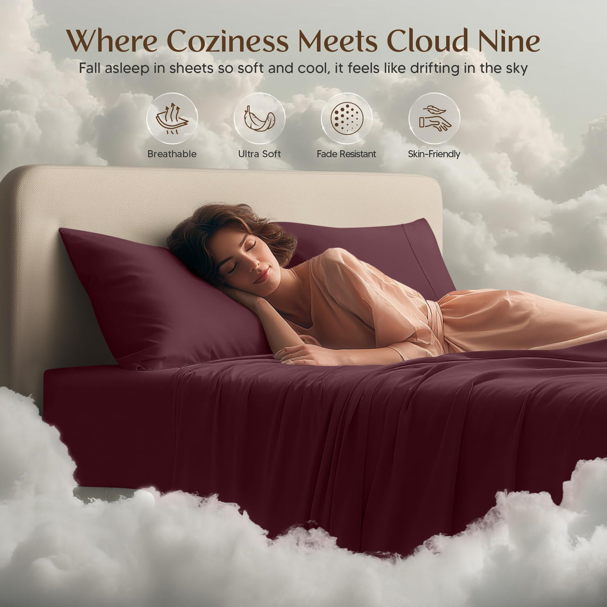 Utopia Bedding burgundy color option adds warm style to any bedroom