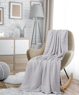 Care instructions for Utopia Bedding blanket, showing easy wash and dry.