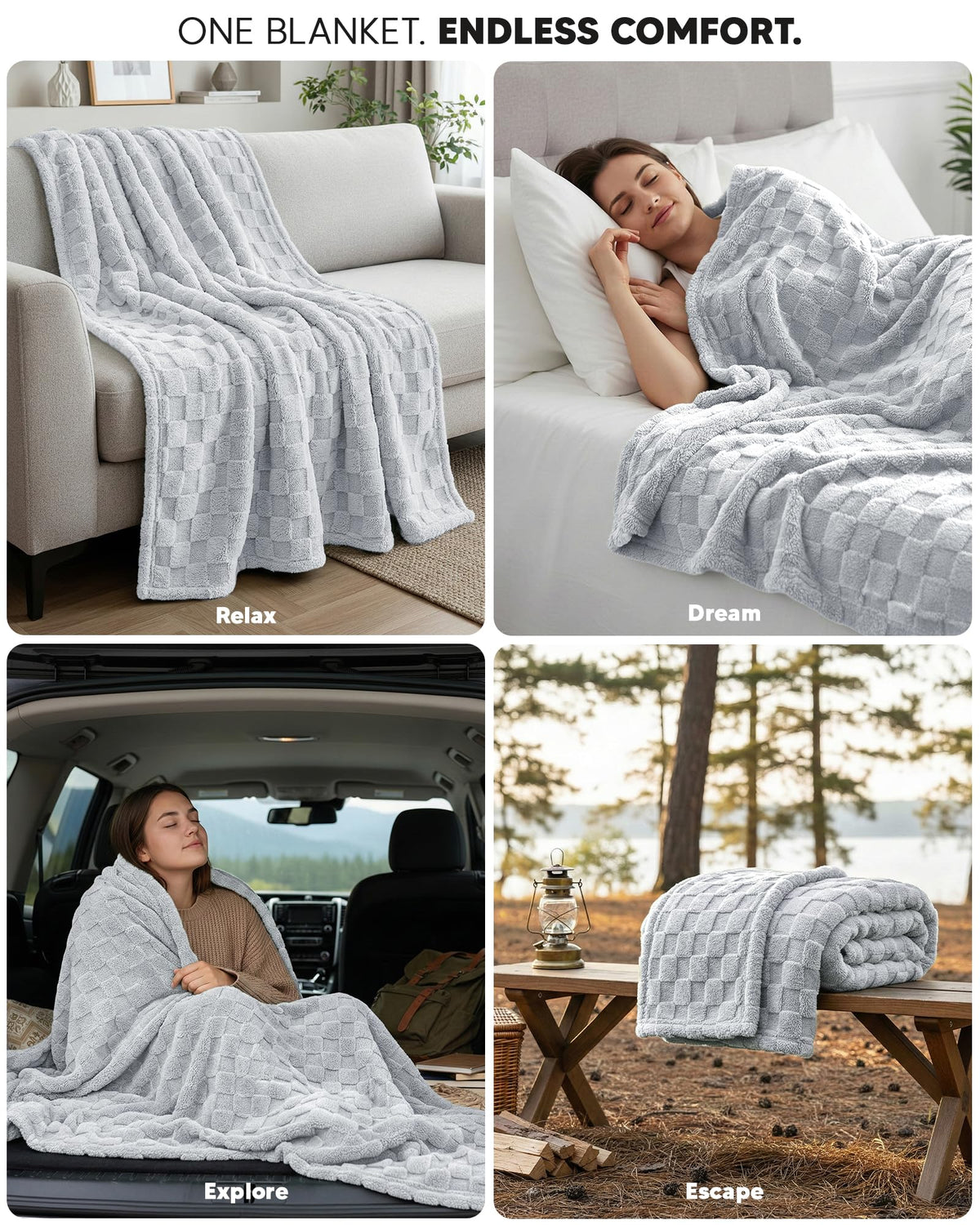 Utopia Bedding cool grey checkered pattern enhances modern decor