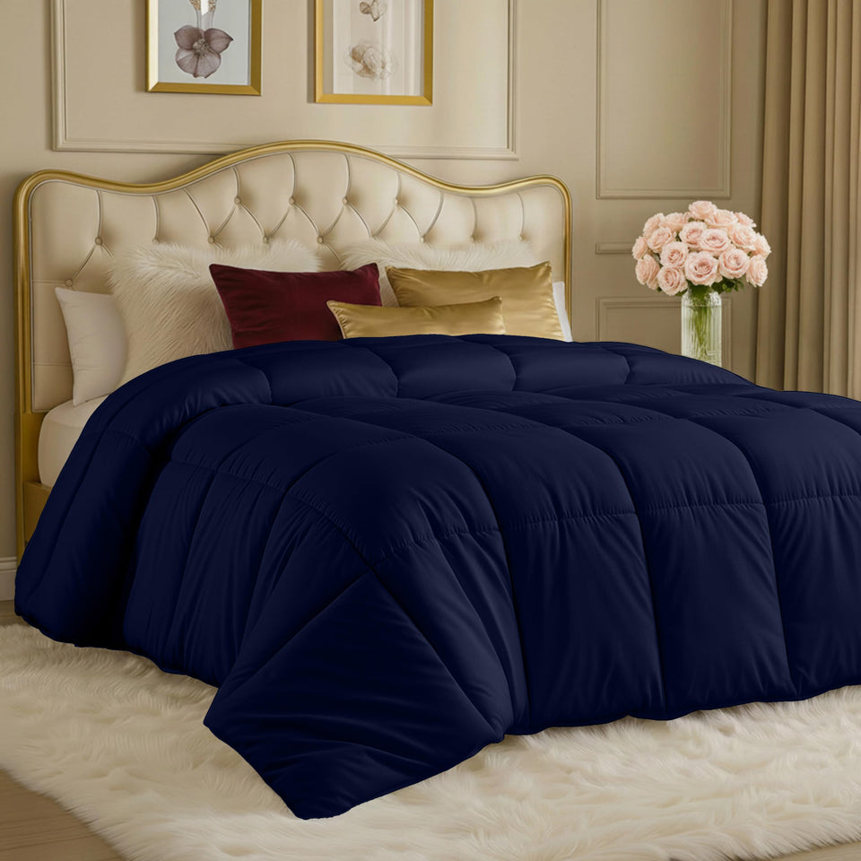 Utopia Bedding comforter with box stitching detail for durable warmth