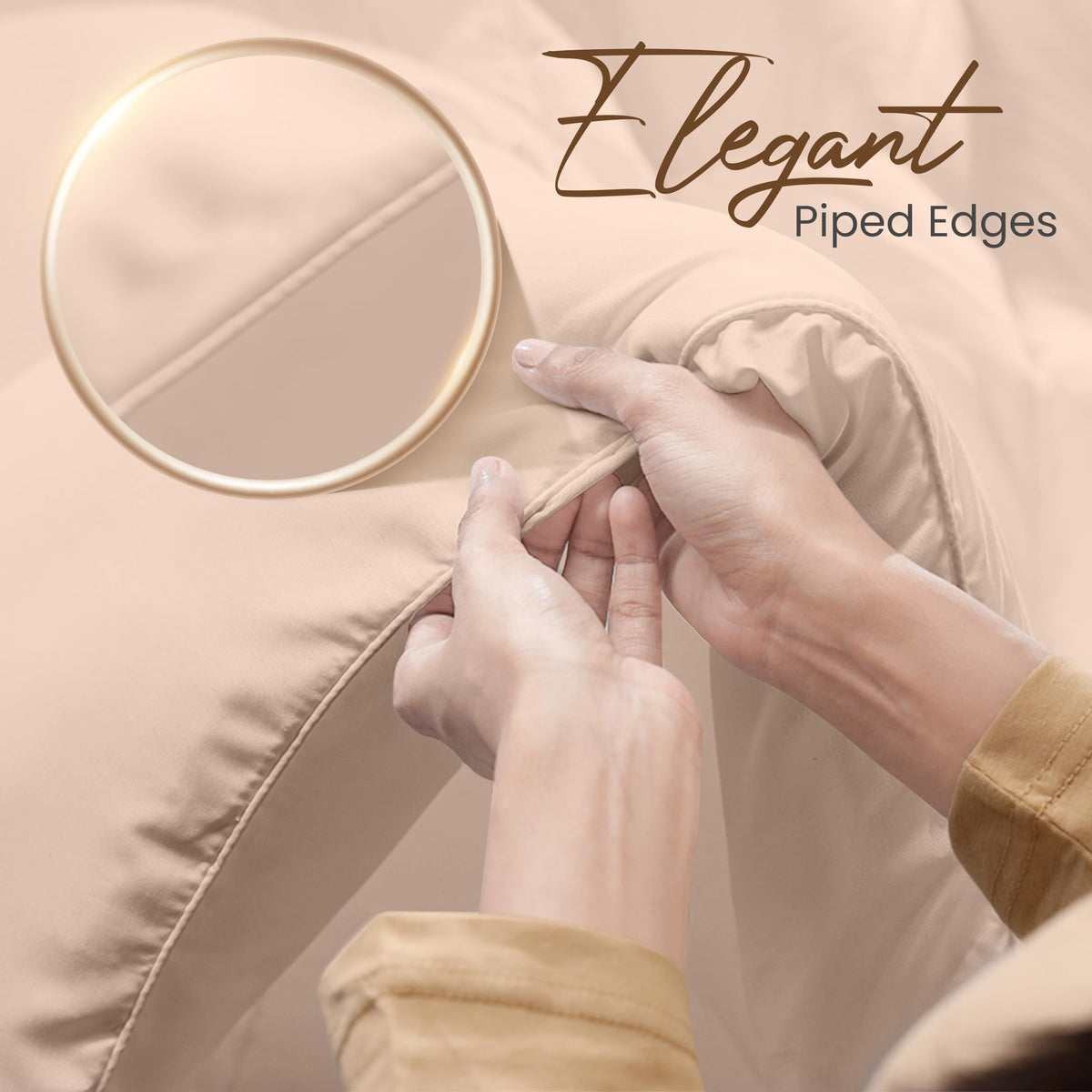 Utopia Bedding machine washable beige comforter simplifies care.