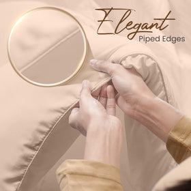 Utopia Bedding machine washable beige comforter simplifies care.