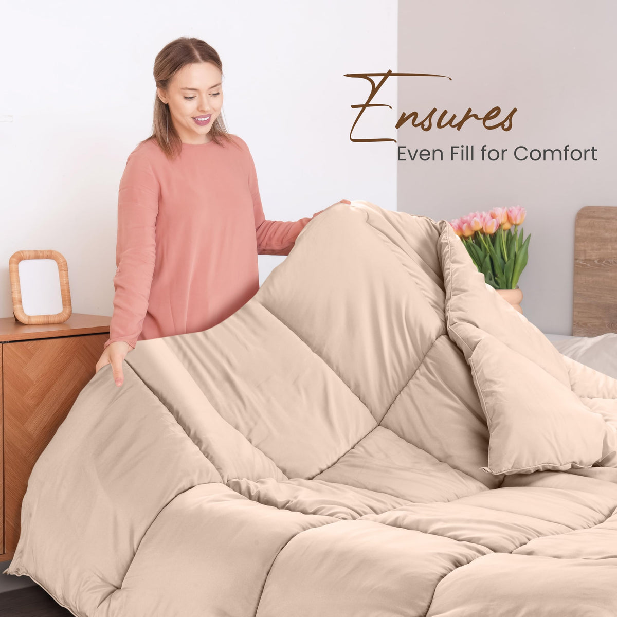 Utopia Bedding queen size 88x88 inches provides ample bed coverage.