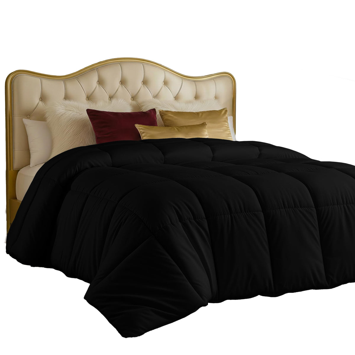 Utopia Bedding comforter queen box stitch close-up showing durable construction.
