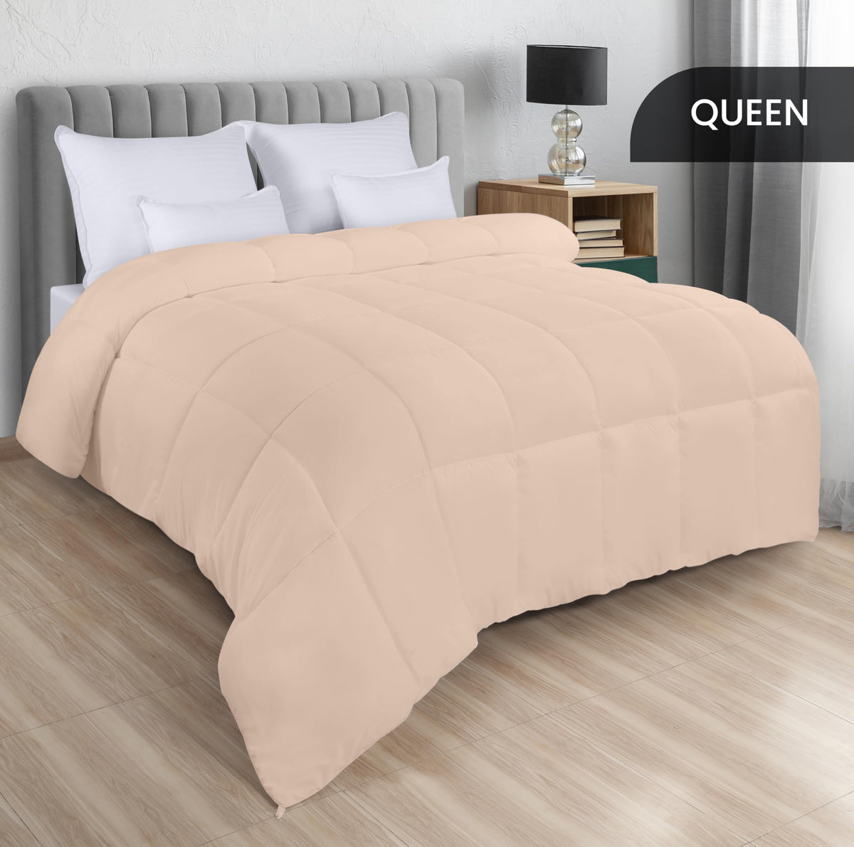 Utopia Bedding comforter corner tabs secure to duvet cover for easy use.