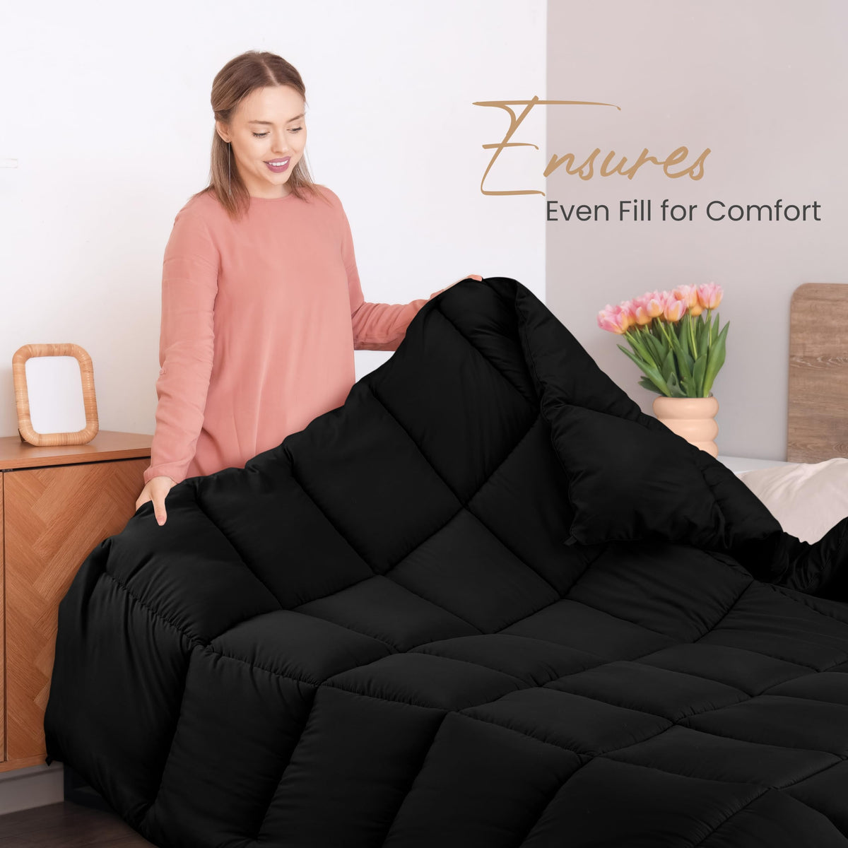 Utopia Bedding queen size 88x88 inches provides generous bed coverage.