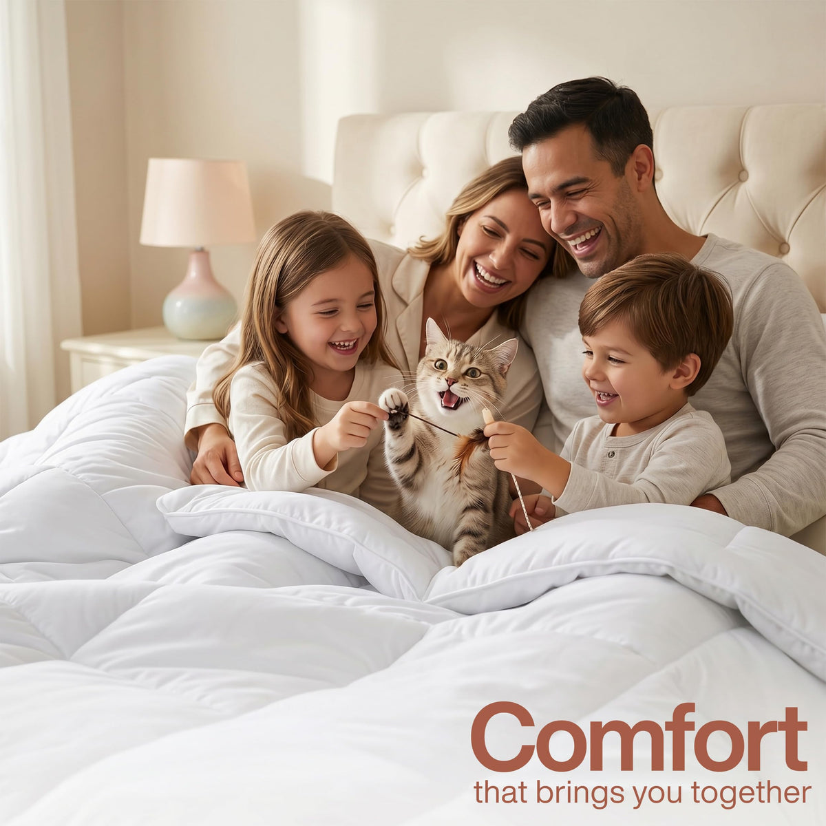 Utopia Bedding Comforter soft fabric provides cozy comfort throughout the night.