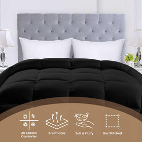 Utopia Bedding comforter features soft siliconized fiber filling for a cozy feel.