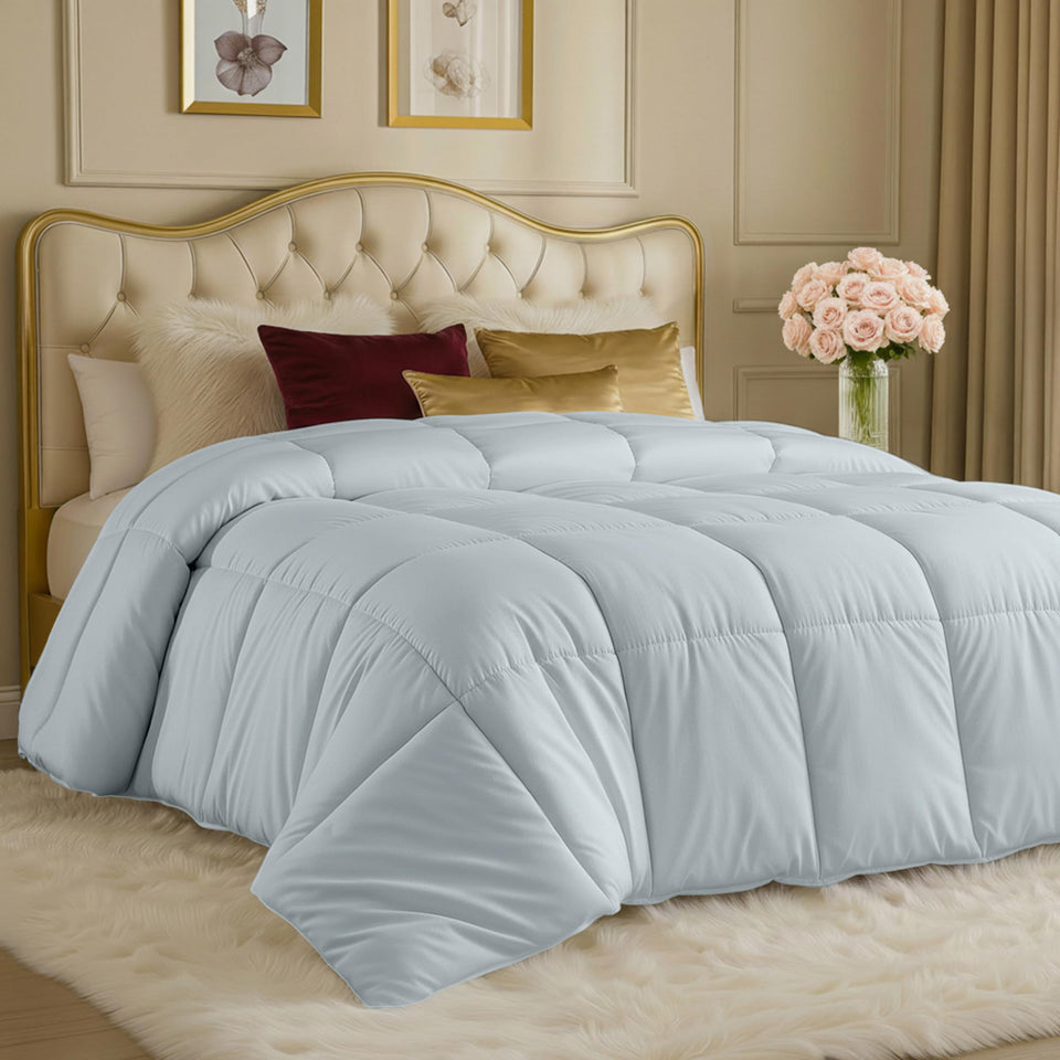 Utopia Bedding twin comforter 64x88 with soft down-alternative fill for all-season warmth.