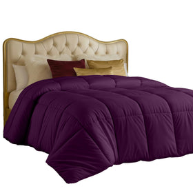Utopia Bedding twin plum comforter with box stitching for durable fill retention.
