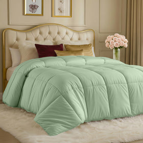 Utopia Bedding Twin Sage Green comforter with box stitching for durable, long-lasting comfort