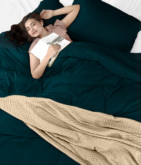 Utopia Bedding breathable, cool-to-touch teal fabric for restful sleep.