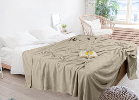 Utopia Bedding cotton blanket khaki care-friendly for simple washing