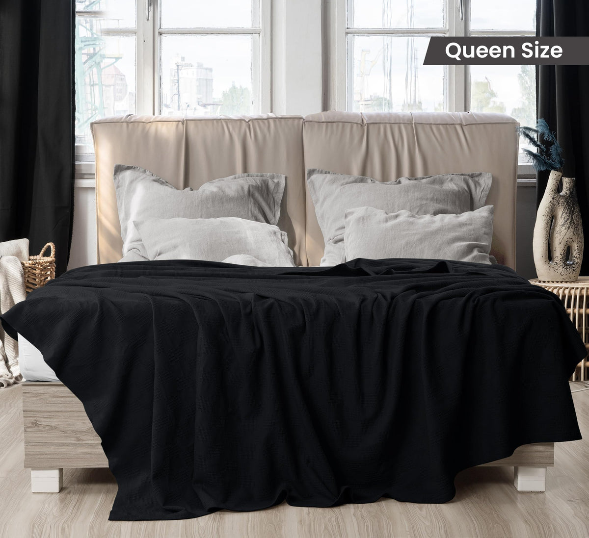Utopia Bedding blanket closeup texture shows soft cotton weave for gentle warmth.