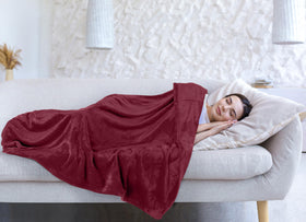 Utopia Bedding fleece blanket on sofa for cozy movie night