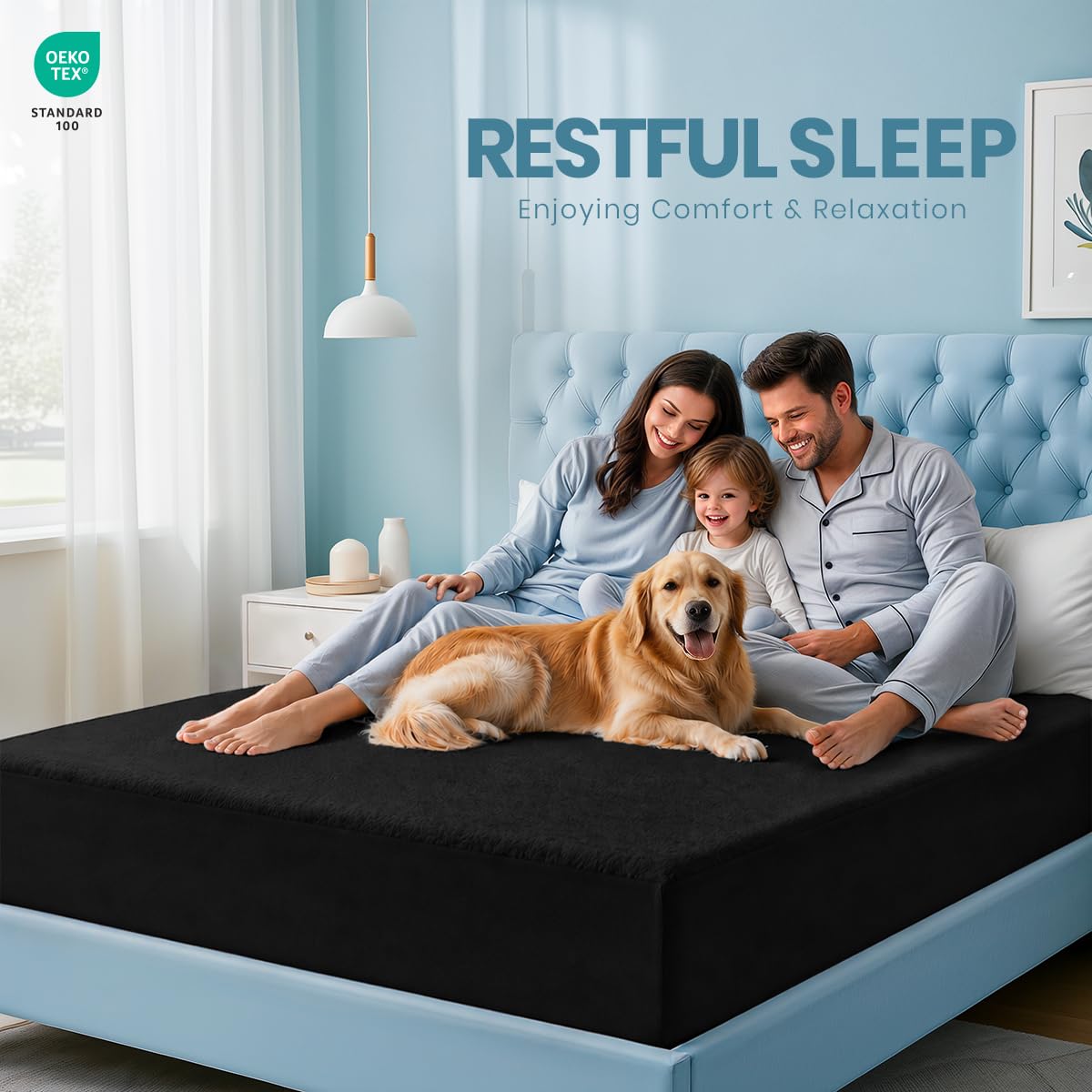 Utopia Bedding deep-pocket 17-inch fit demonstrates secure mattress enclosure.