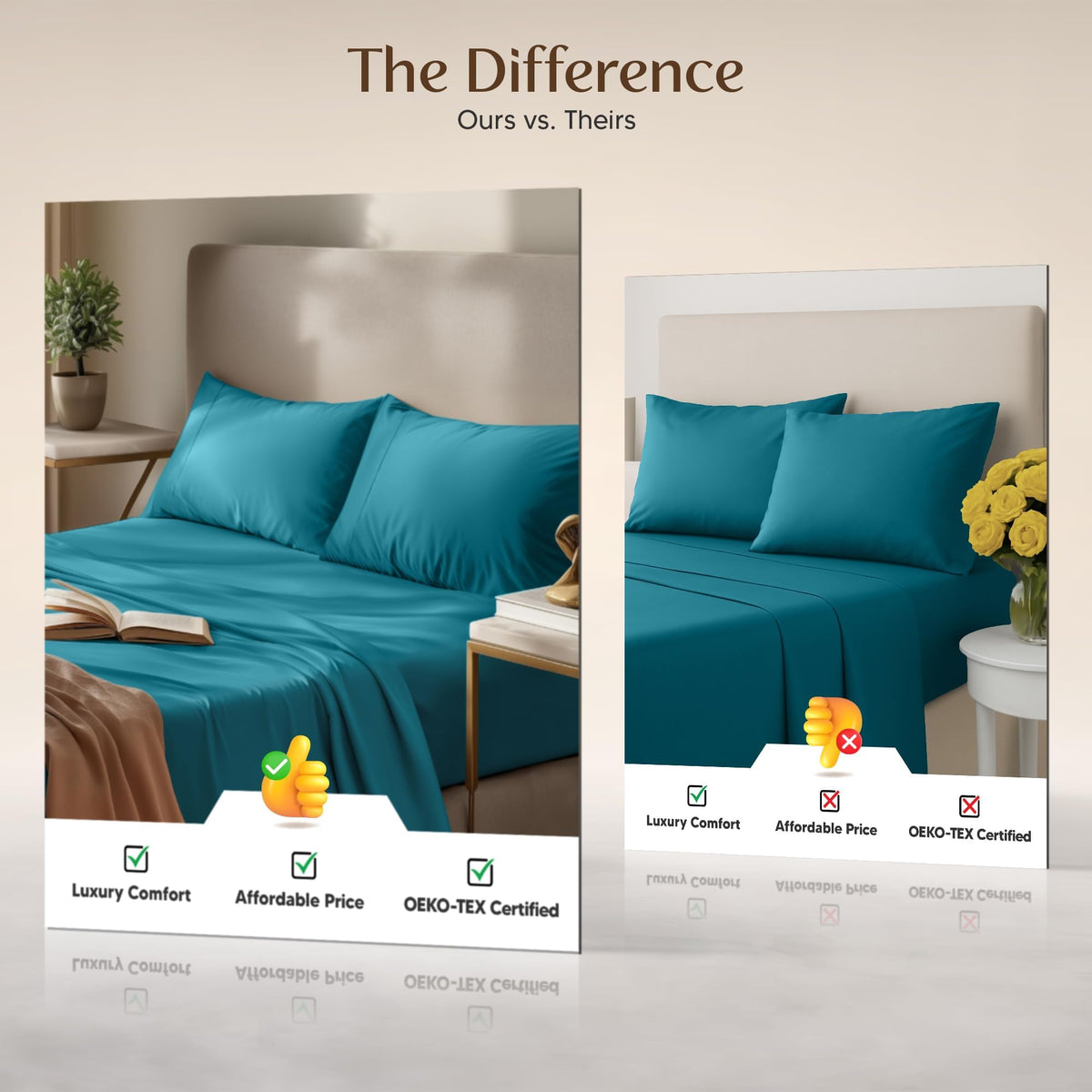 Utopia Bedding denim blue swatch showing chic color to match decor