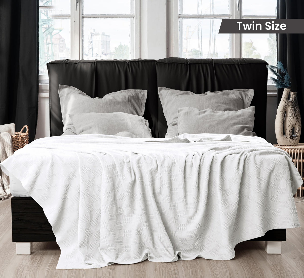 Utopia Bedding dobby weave texture blanket highlights soft fabric quality.