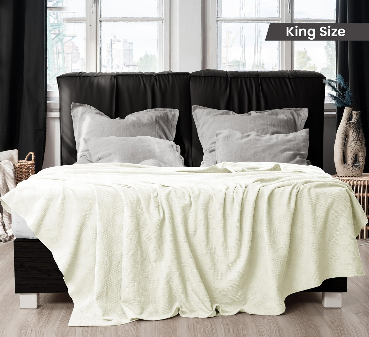 Dobby weave texture on Utopia Bedding blanket adds soft detail