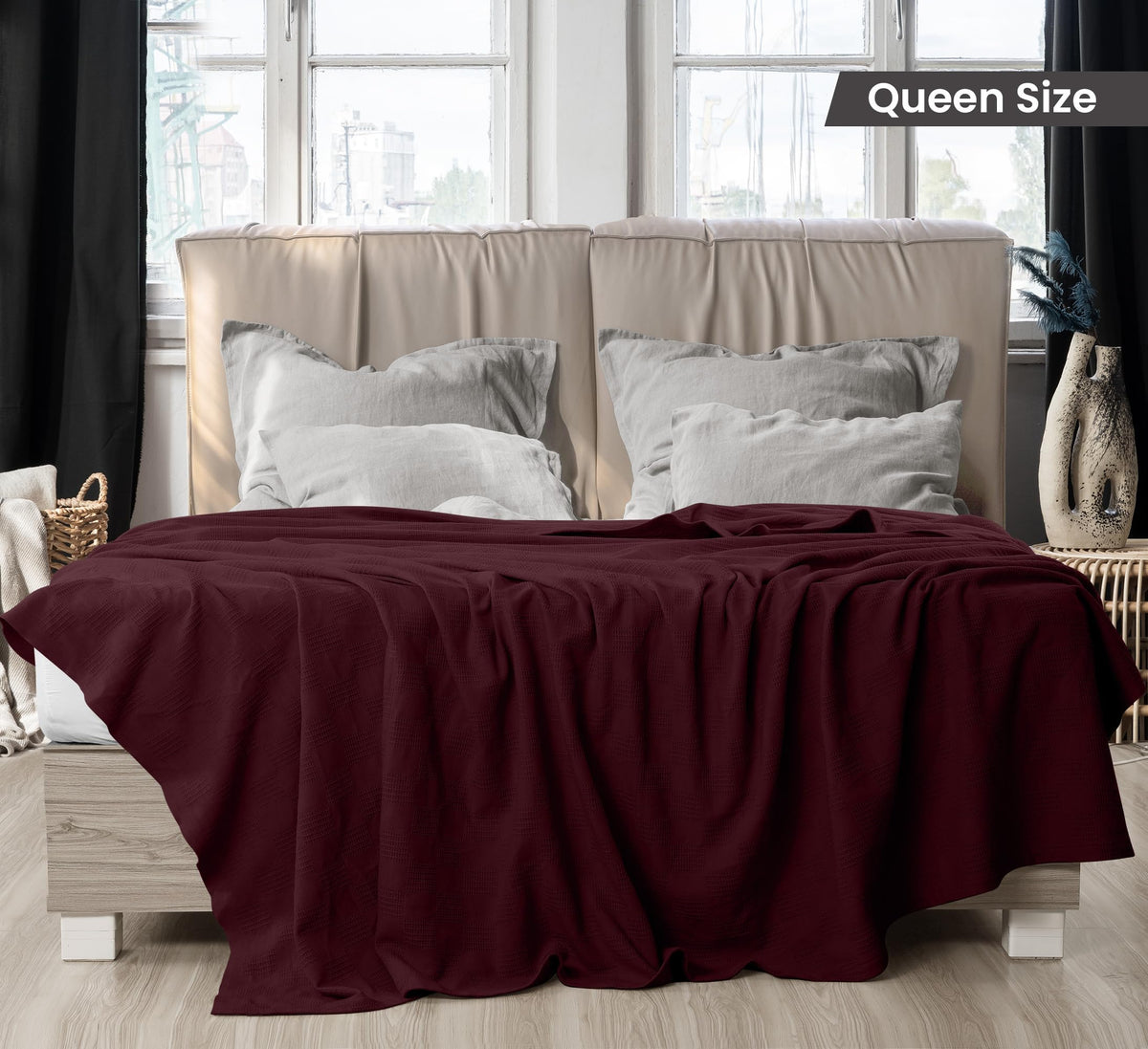 Utopia Bedding dobby weave texture closeup highlights soft premium cotton feel
