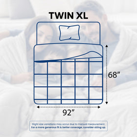 Utopia Bedding down-alternative filling highlights soft, cozy interior for restful nights.